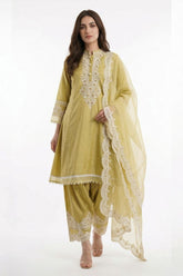 Designer Embroidered Top Salwar With Dupatta