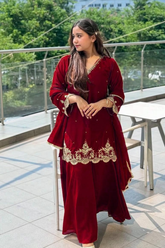 Designer Party Wear Top and Plazzo Set