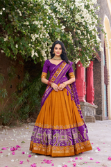 Patola Printed Tasar Silk Lehenga Choli