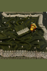 Grand Party Wear Sarees | Gold Beads & Cutdana Work