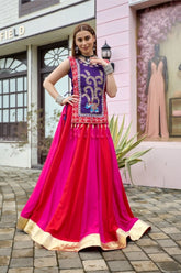 Premium Pure Cotton Lehenga Choli with Embroidered Shrug