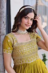 Top 2026 Premium Designer Readymade Gown – Sequins & Zari Embroidered Party Wear