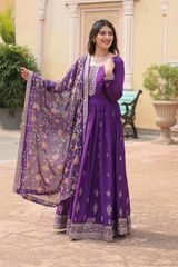 3 Colors Designer Chinon Gown With Dupatta | Sequins Embroidered Collection 2026