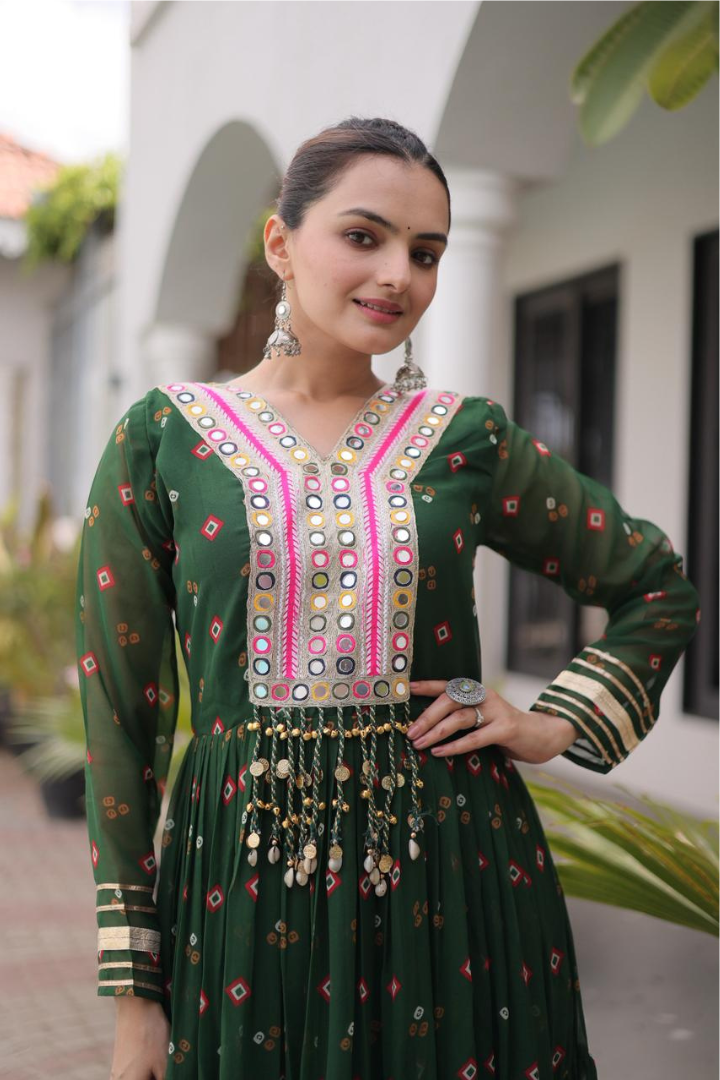 Designer Faux Georgette Laheriya Gown