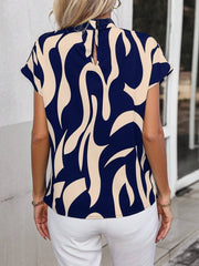 WesternStitch Geometric Half Sleeve Printed Top WesternStitch