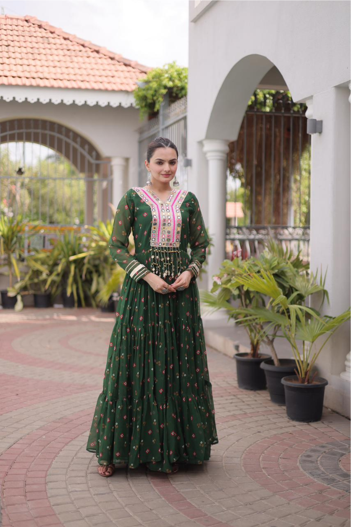 Designer Faux Georgette Laheriya Gown