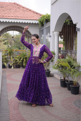 Designer Faux Georgette Laheriya Gown
