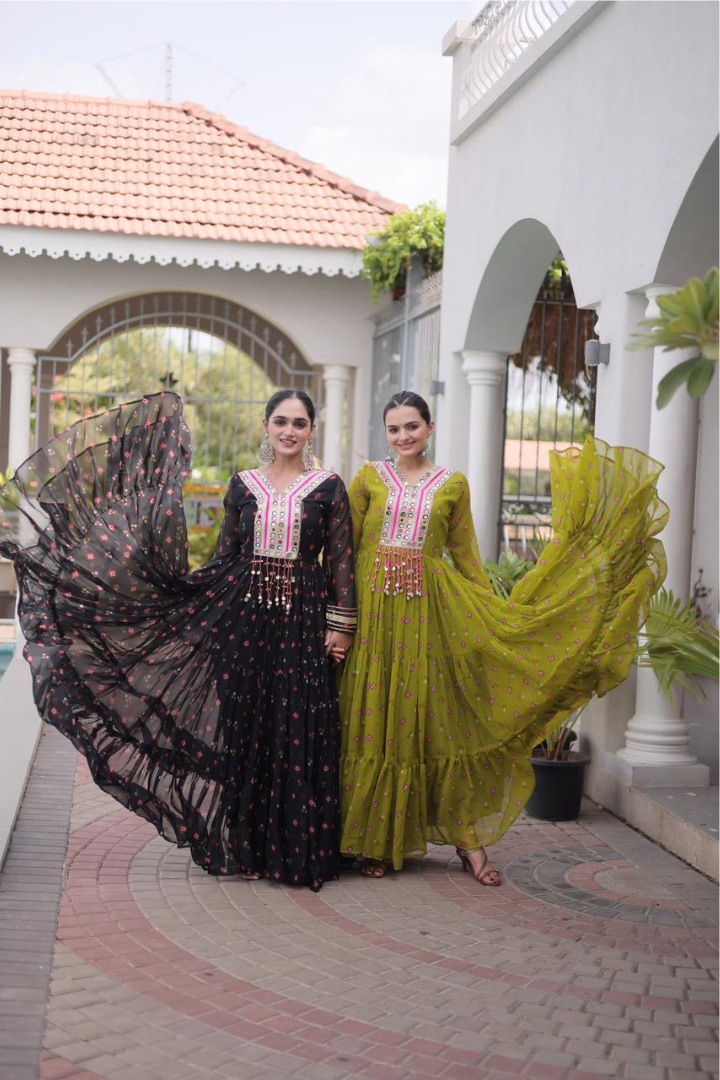 Designer Faux Georgette Laheriya Gown