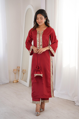 Buy 3-Piece Designer Kurti Pant Set | Mirror Work Ethnic Wear for Women