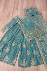 Premium Designer Sharara Kurti Set 2026 – 3 Piece Embroidered Outfit