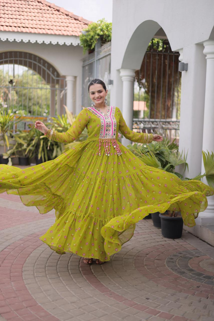 Designer Faux Georgette Laheriya Gown