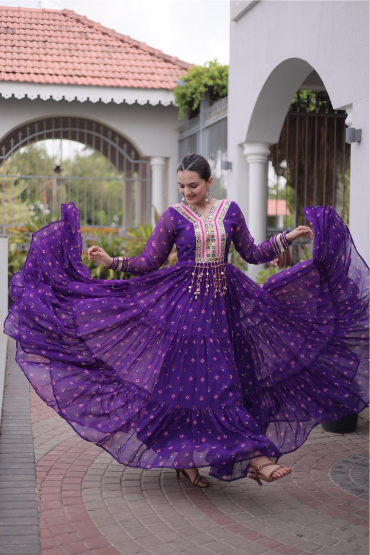 Designer Faux Georgette Laheriya Gown