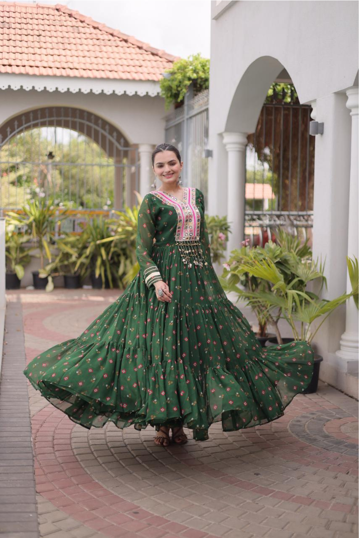 Designer Faux Georgette Laheriya Gown