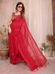 Georgette Silk Saree with Kaju Patta Design & Banglory Foil Work Blouse