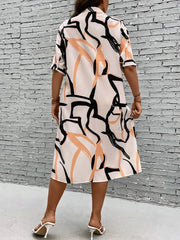WesternStitch Plus Allover Print Button Front Shirt Dress WesternStitch
