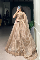5 Meter Flair Gold Crush Lehenga Set