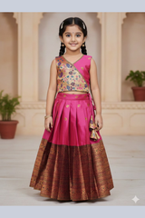 Paithani Kids Lehenga Choli – Silk Zari Festive Wear