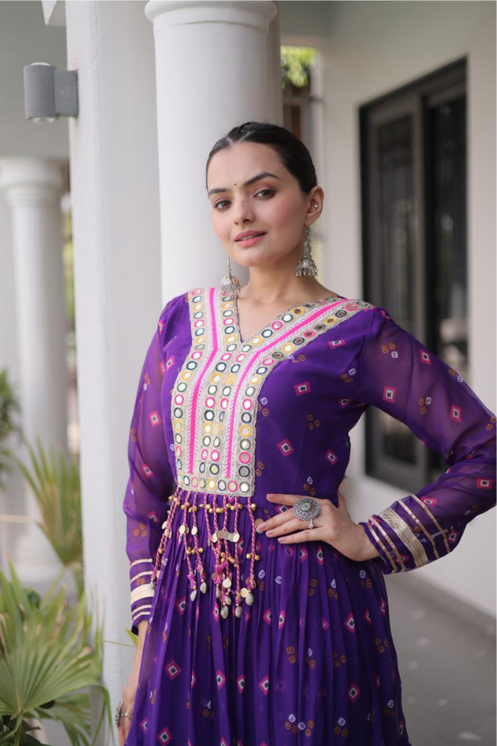 Designer Faux Georgette Laheriya Gown