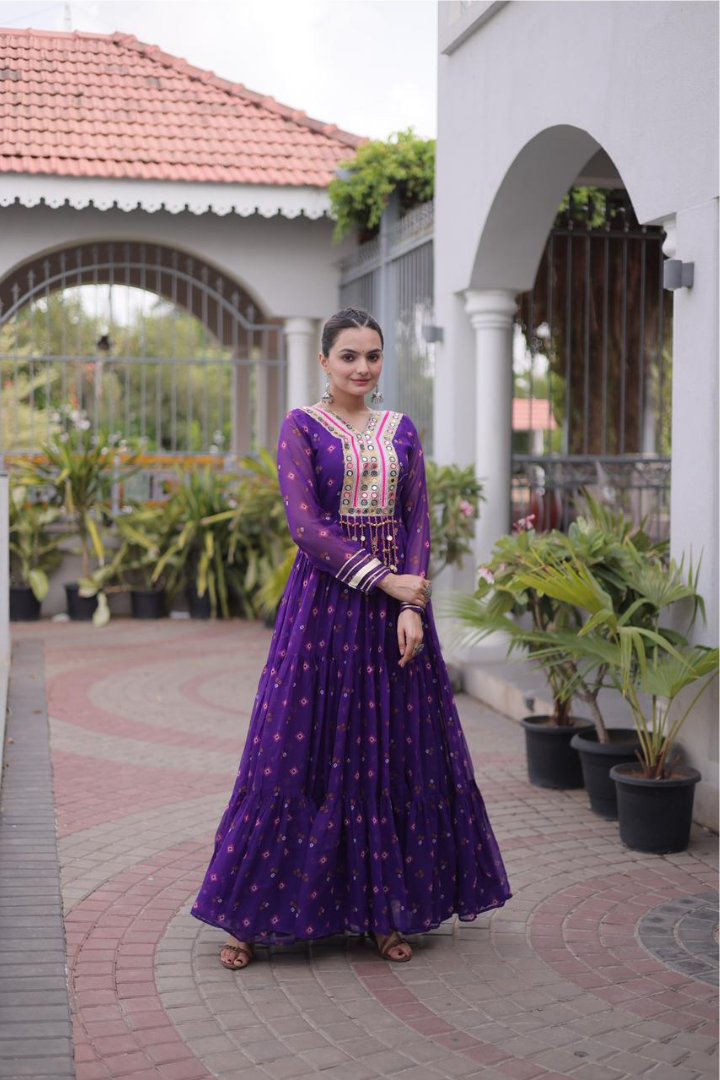 Designer Faux Georgette Laheriya Gown