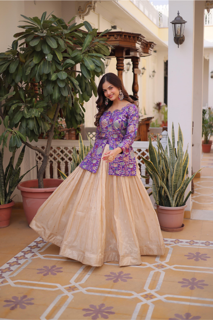 Traditional Designer Jacquard Lehenga Set for Weddings & Festivals