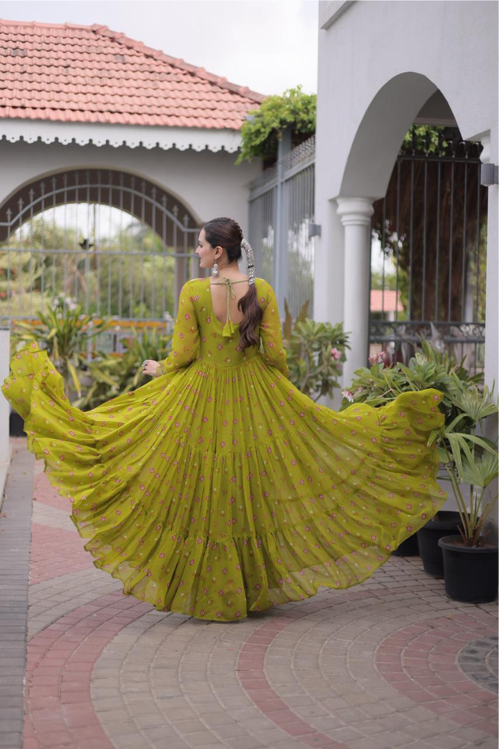 Designer Faux Georgette Laheriya Gown