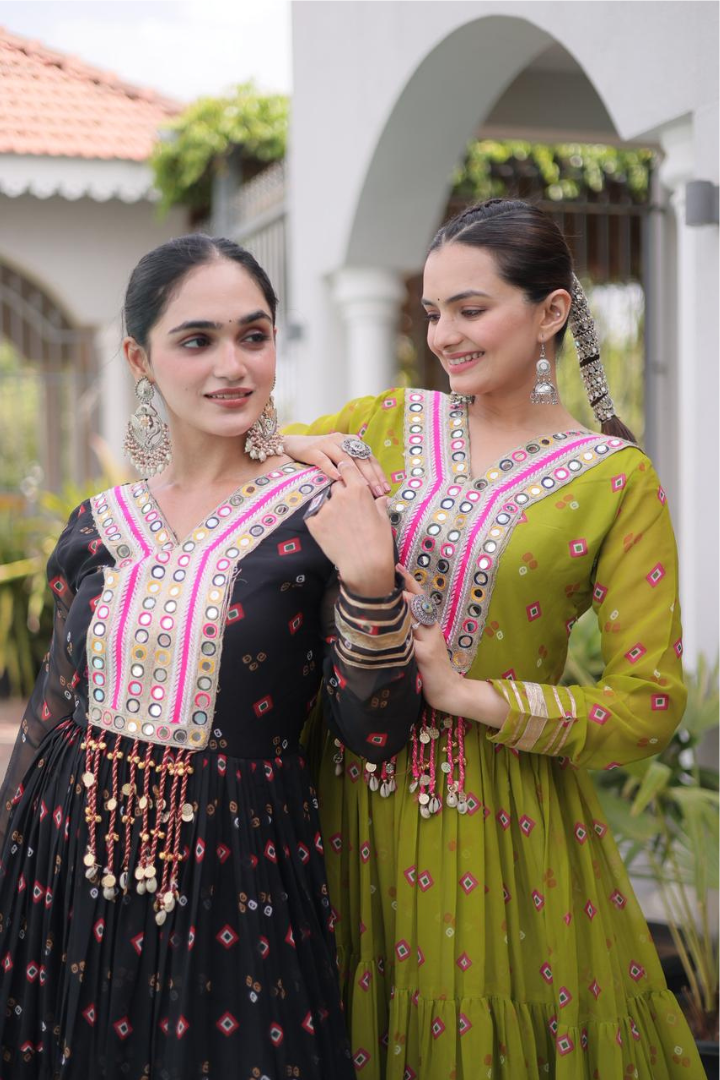 Designer Faux Georgette Laheriya Gown