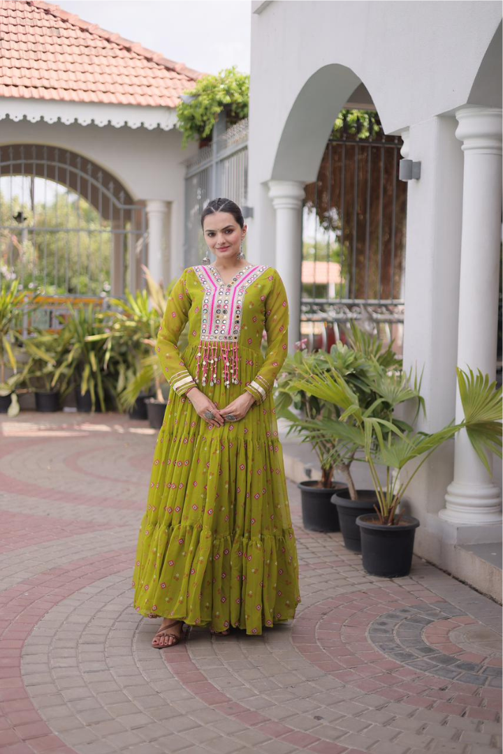 Designer Faux Georgette Laheriya Gown