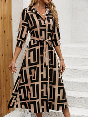 WesternStitch Geometric Elegance Belted  Dress WesternStitch