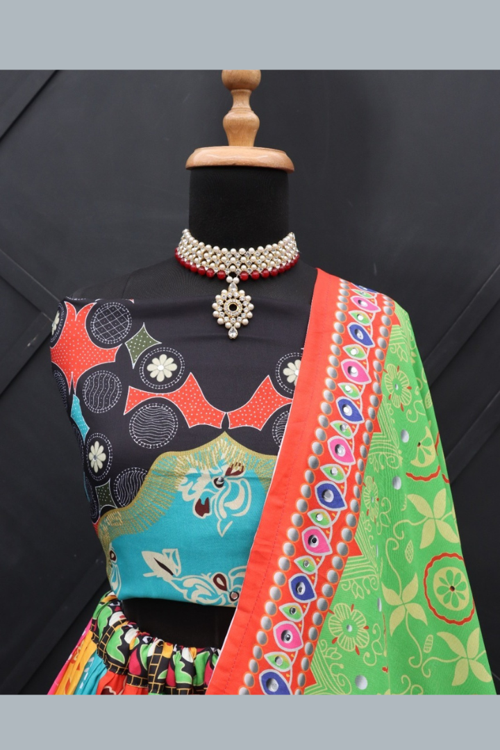 Digital Print Muslin Cotton Lehenga Choli