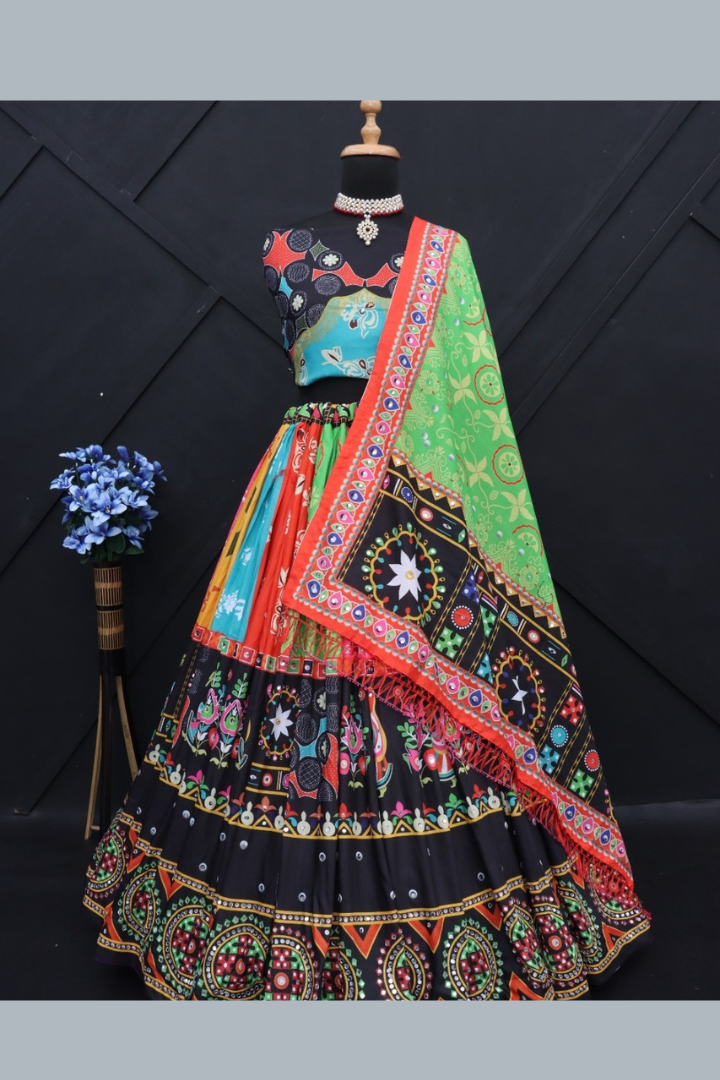 Digital Print Muslin Cotton Lehenga Choli