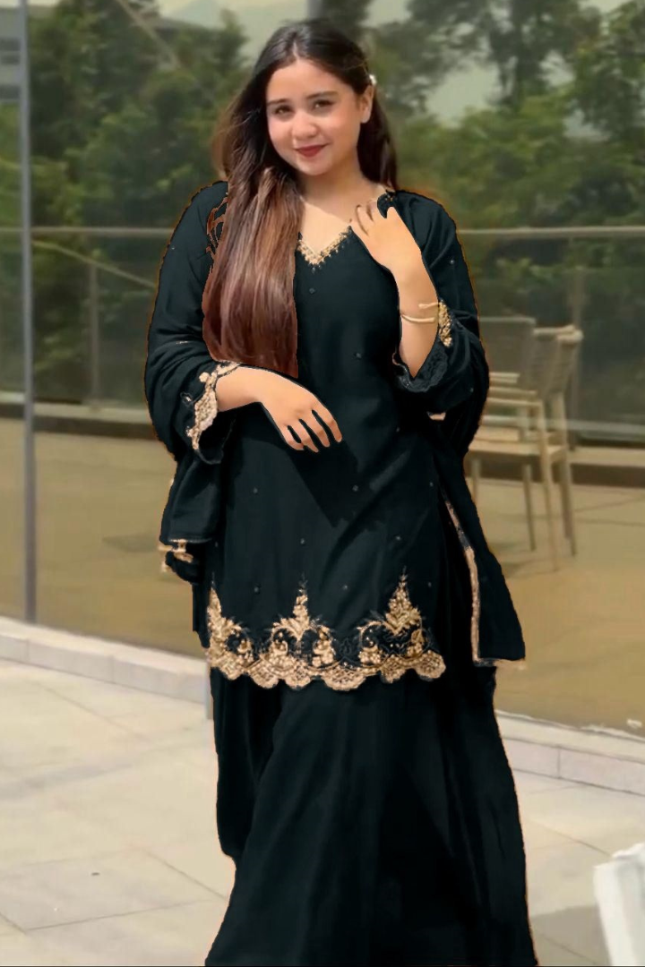 Designer Party Wear Top and Plazzo Set