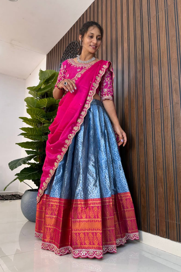 Half Saree Set in Pure Silk