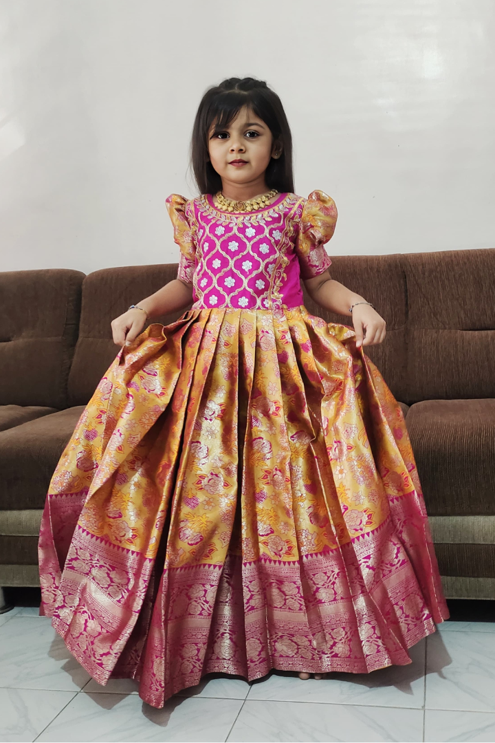 Pure Kids Kanjivaram Silk Gown