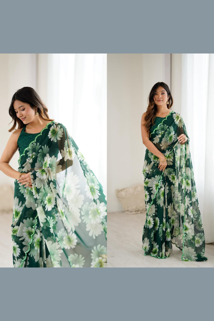 GC Printed Georgette Silk Saree