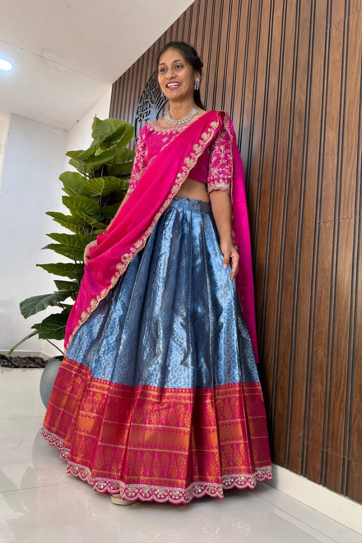 Half Saree Set in Pure Silk