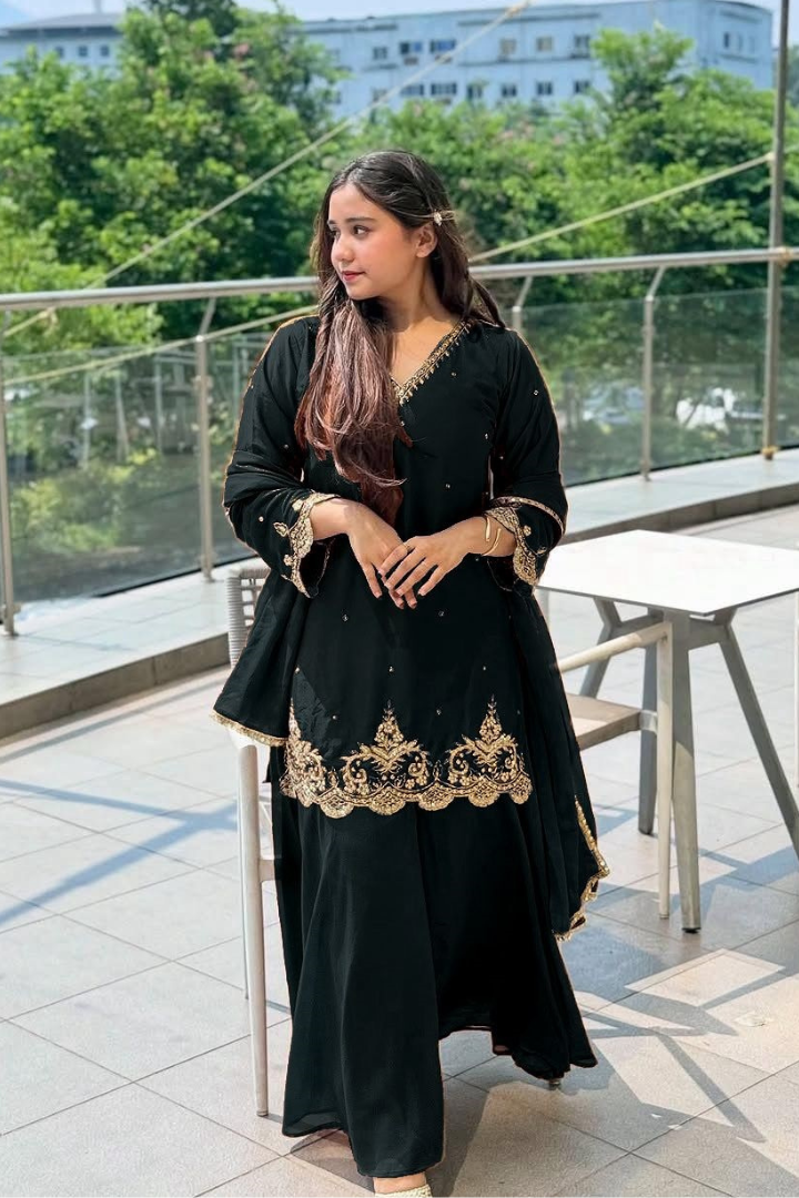 Designer Party Wear Top and Plazzo Set