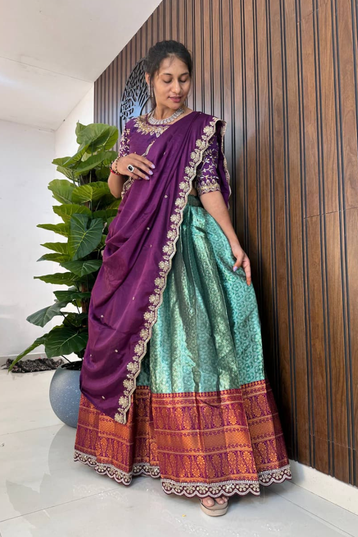 Half Saree Set in Pure Silk