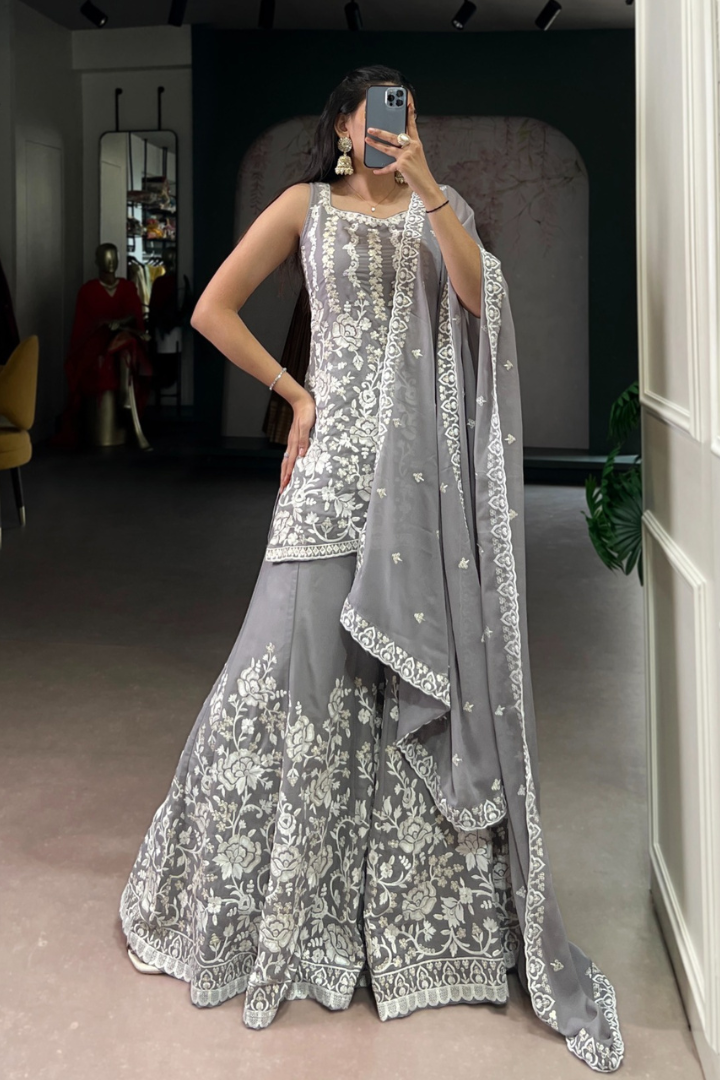 Star Georgette Ethnic Dress Set