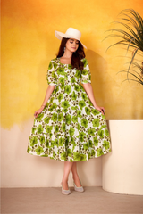 Premium Vichitra Silk Floral Frock