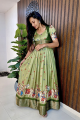 Elegant Silk Flair Gown with Jacket