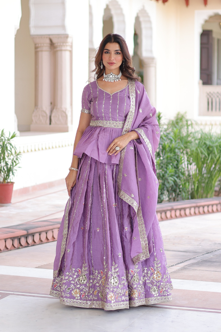 Luxurious Gold Crush Lehenga Set