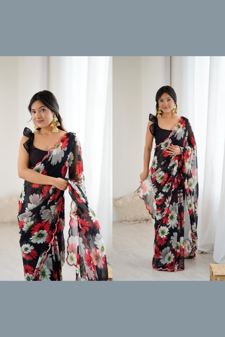 GC Printed Georgette Silk Saree