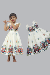 Summer Special Designer Kids Frock | White