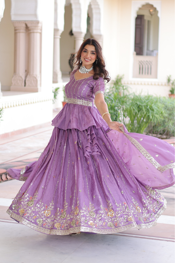 Luxurious Gold Crush Lehenga Set