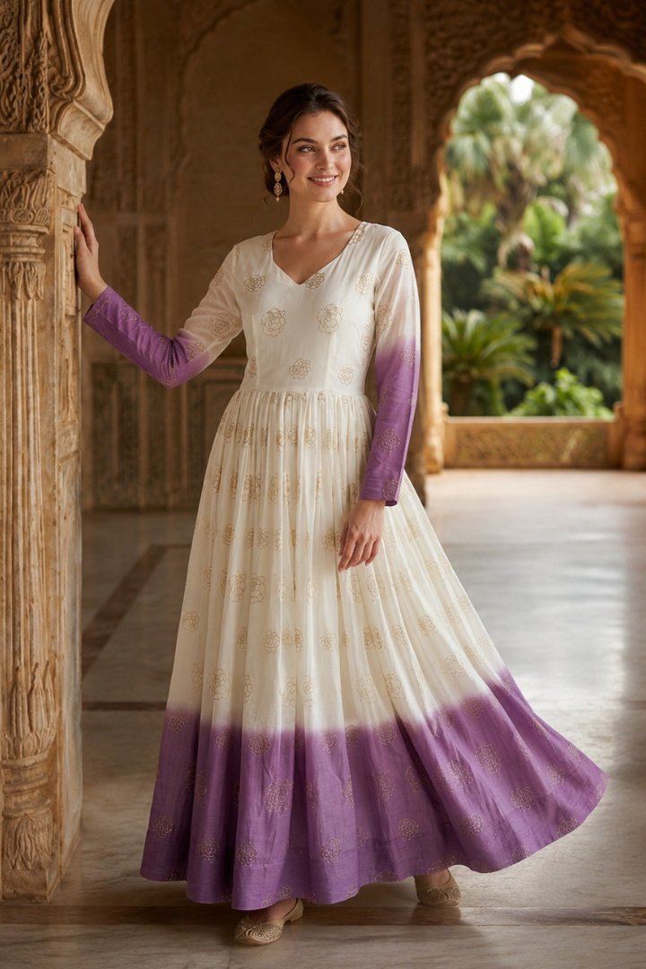 Grand Flared Purple Gown