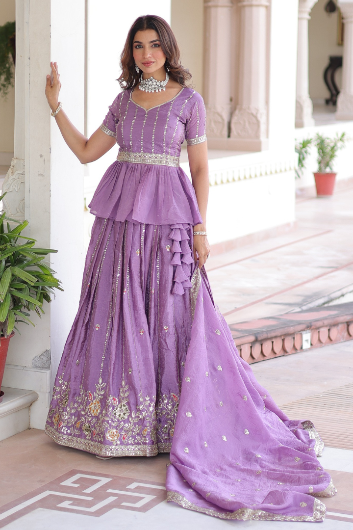 Luxurious Gold Crush Lehenga Set