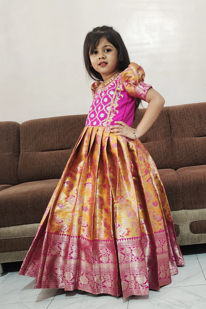 Pure Kids Kanjivaram Silk Gown