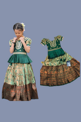 Kanjivaram Silk Lehenga Choli for Baby Girl