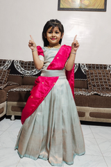 Grey Elegant Kids Lehenga Choli Set
