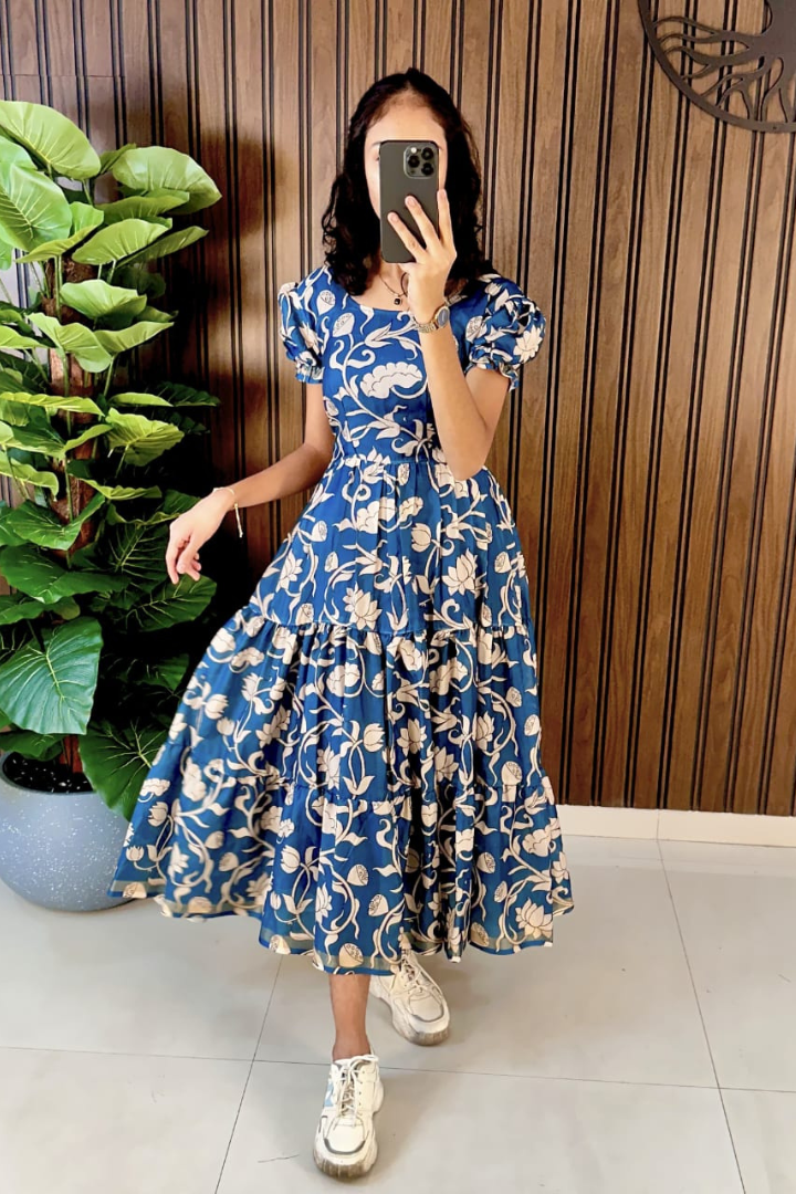 Elegant Pure Cotton Silk Frock for Women